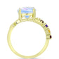 Goldplattierter Silberring mit Regenbogenmondstein und marokkanischem Amethyst
