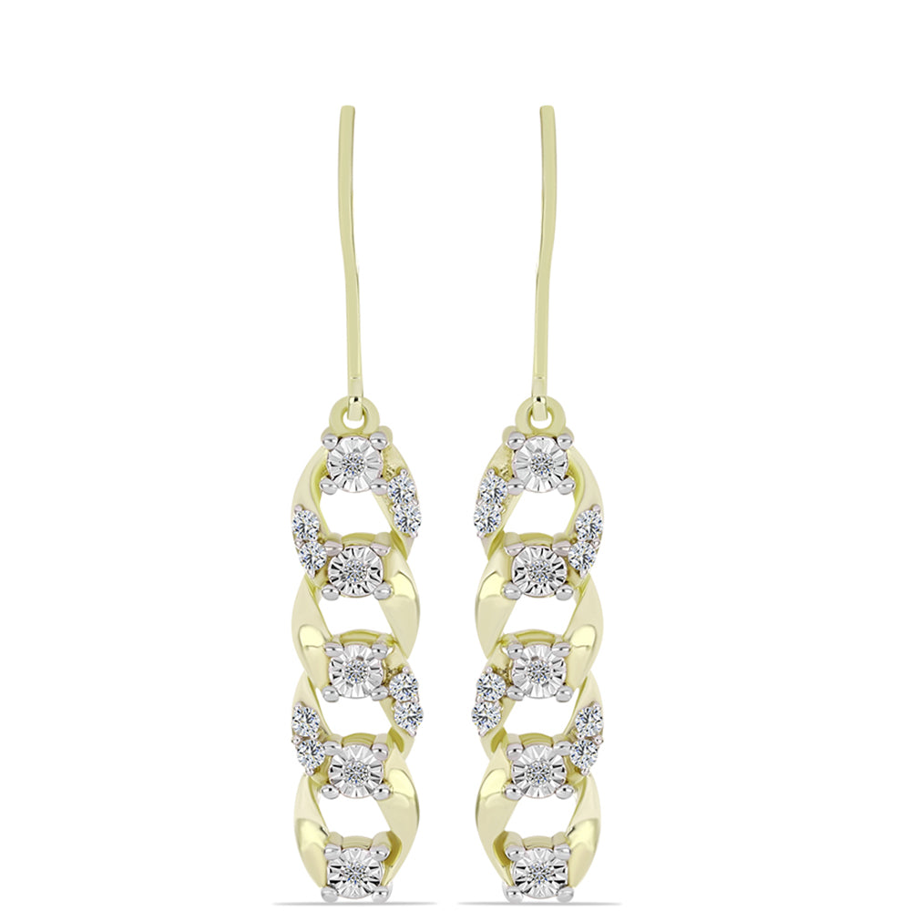 Goldplattierte Silberohrringe mit weißem Diamant und weißem Topas 5 