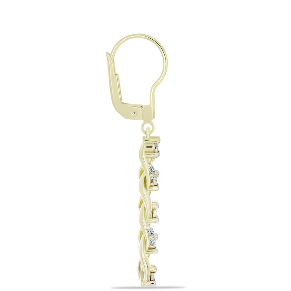 Goldplattierte Silberohrringe mit weißem Diamant und weißem Topas 2 