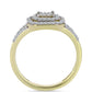 Goldplattierter Silberring mit weißem Diamant und weißem Topas