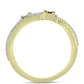 Goldplattierter Silberring mit weißem Diamant und weißem Topas