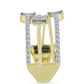 Goldplattierter Silberring mit weißem Diamant und weißem Topas