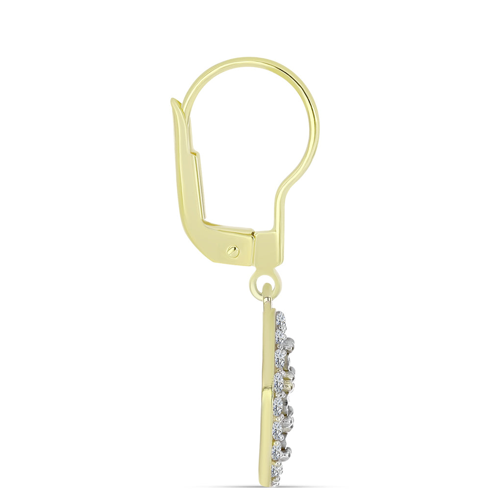Goldplattierte Silberohrringe mit weißem Diamant und weißem Topas 4 