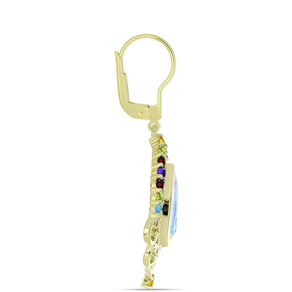 Goldplattierte Silberohrringe mit Regenbogenmondstein und marokkanischem Amethyst 4 