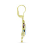 Goldplattierte Silberohrringe mit Regenbogenmondstein und marokkanischem Amethyst