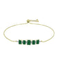 Goldplattiertes Silberarmband mit grünem Achat
