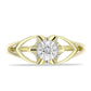 Goldplattierter Silberring mit weißem Diamant