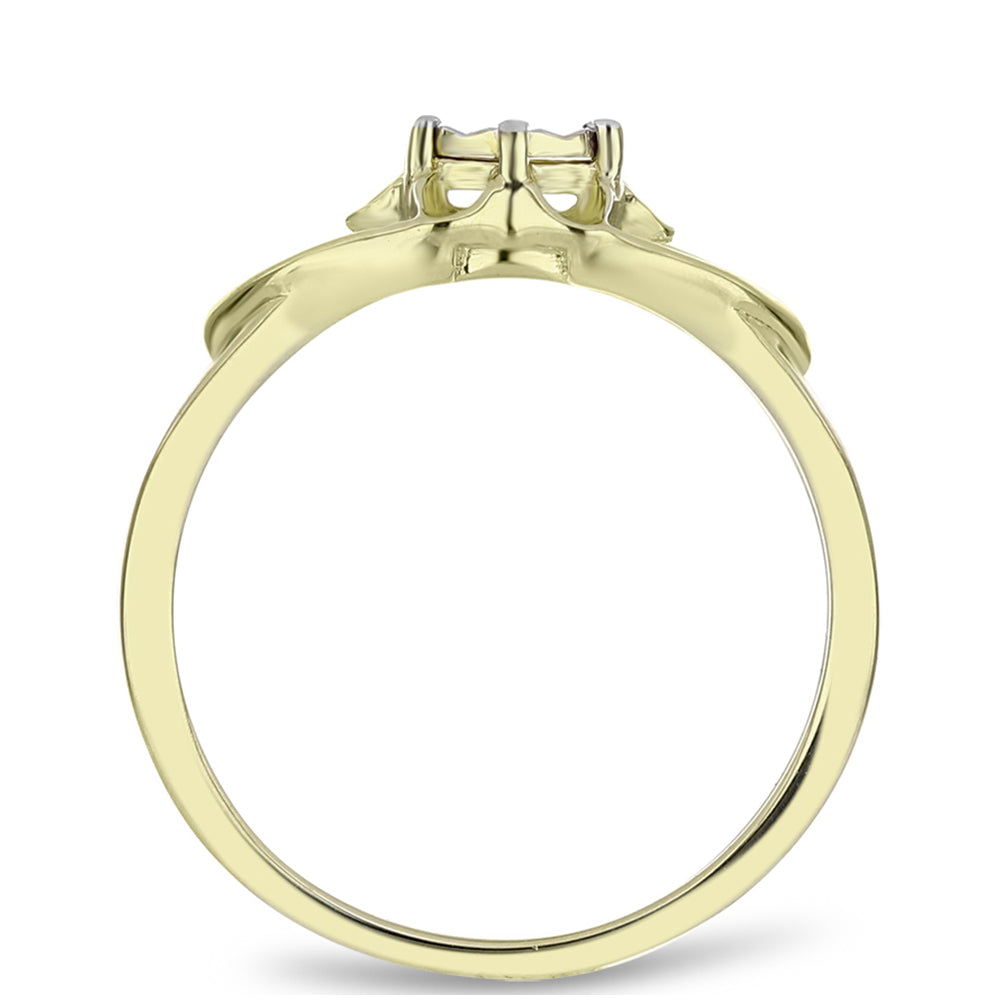 Goldplattierter Silberring mit weißem Diamant
