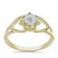 Goldplattierter Silberring mit weißem Diamant