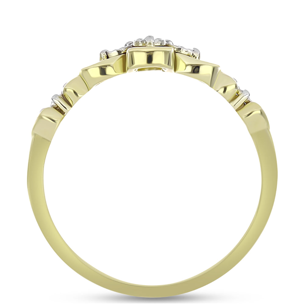 Goldplattierter Silberring mit weißem Diamant 2 