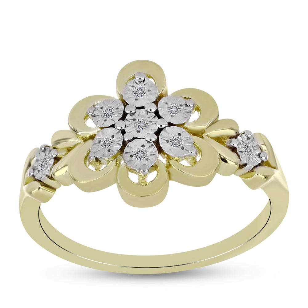 Goldplattierter Silberring mit weißem Diamant 3 
