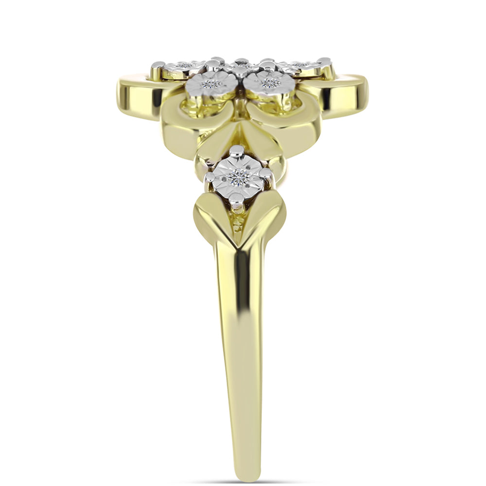 Goldplattierter Silberring mit weißem Diamant 8 