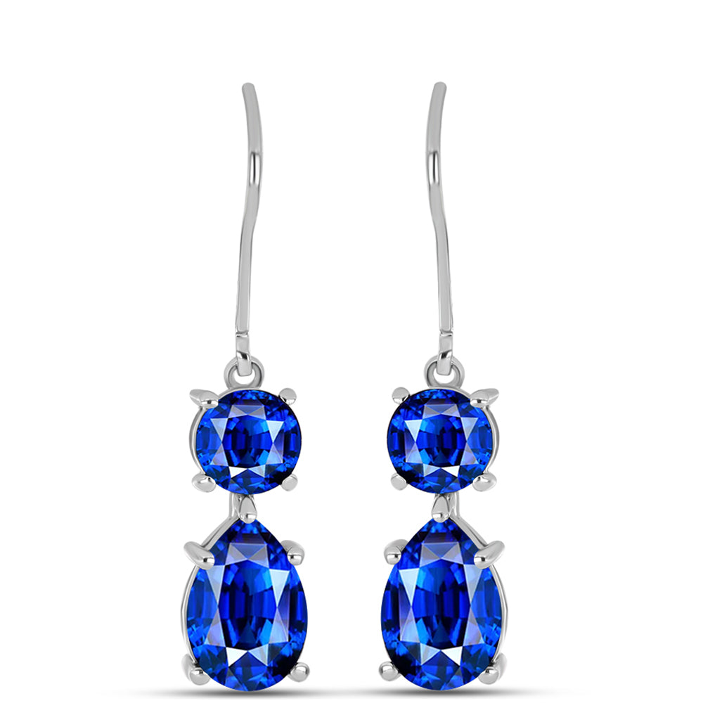 Silberohrringe mit australischem blauem Saphir 5 