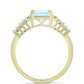 Goldplattierter Silberring mit Regenbogenmondstein und marokkanischem Amethyst