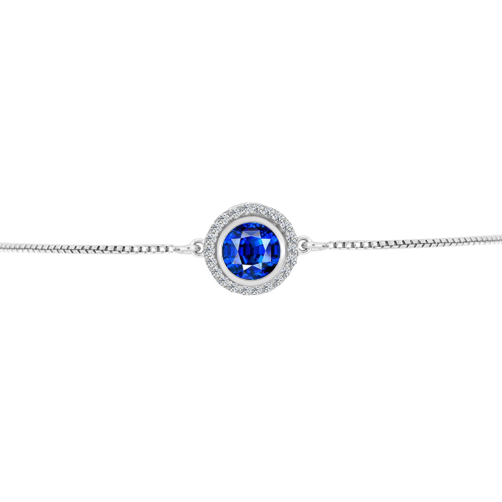 Silberarmband mit australischem blauem Saphir und weißem Topas 3 