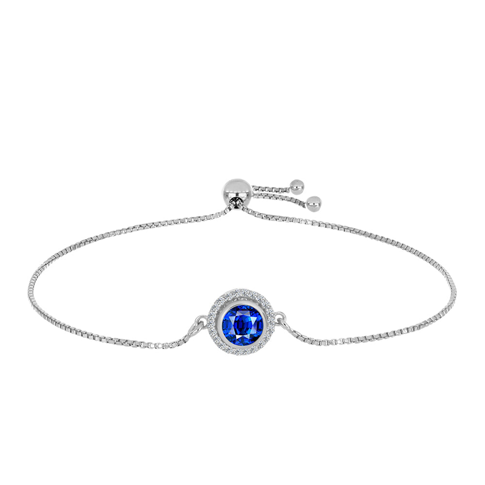 Silberarmband mit australischem blauem Saphir und weißem Topas 4 