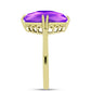 Goldplattierter Silberring mit lila Achat