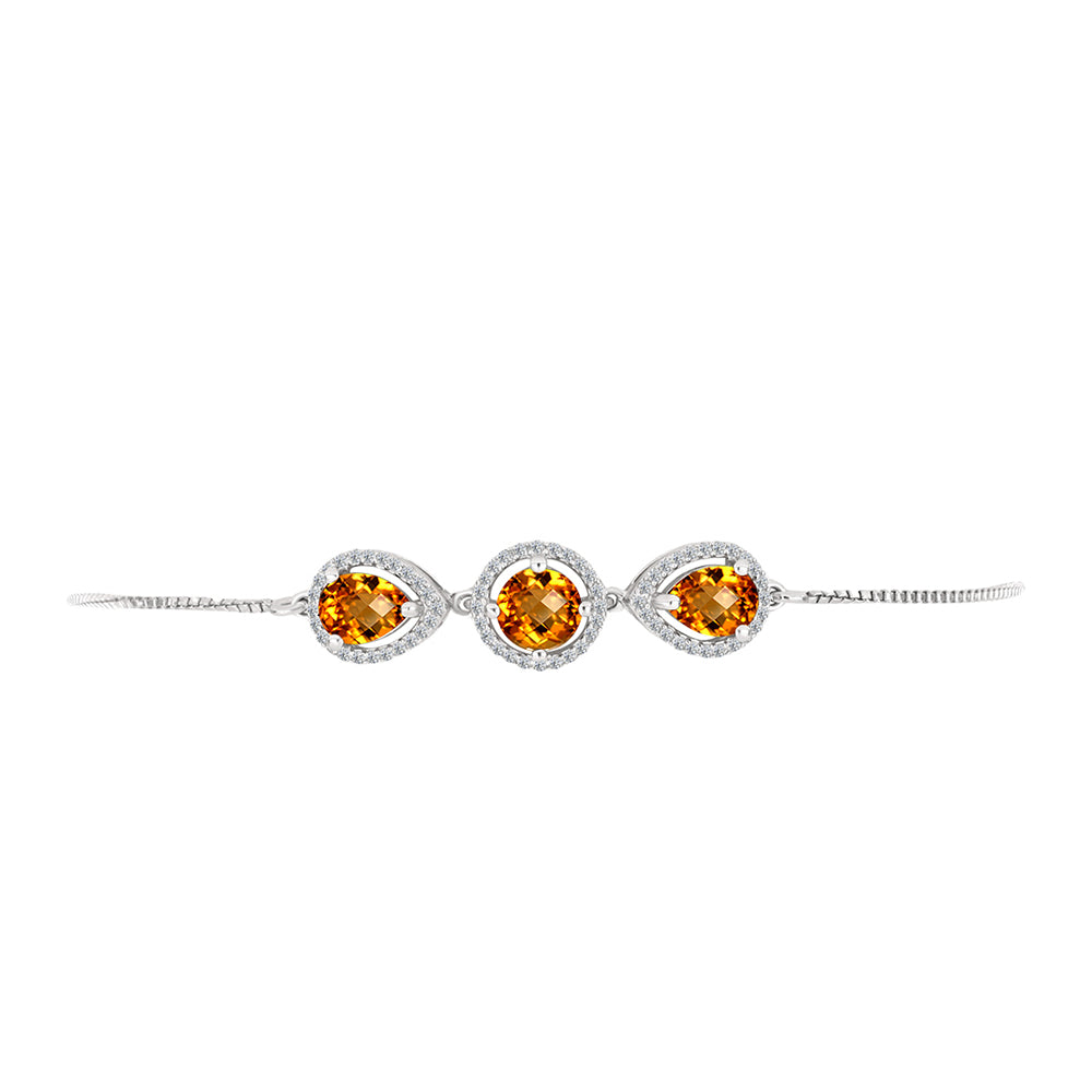 Silberarmband mit Citrin aus Madeira und weißem Topas 2 