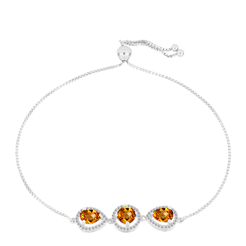 Silberarmband mit Citrin aus Madeira und weißem Topas 1 