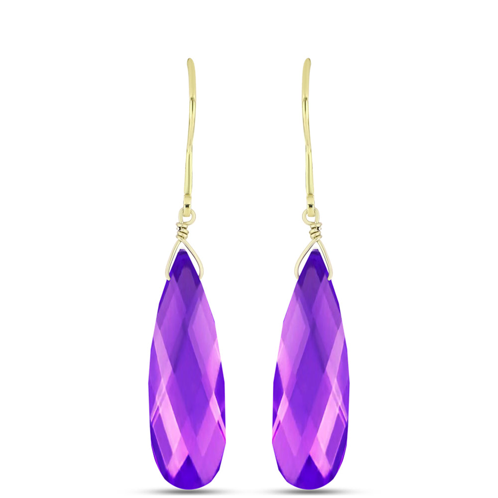 Goldplattierte Silberohrringe mit lila Achat