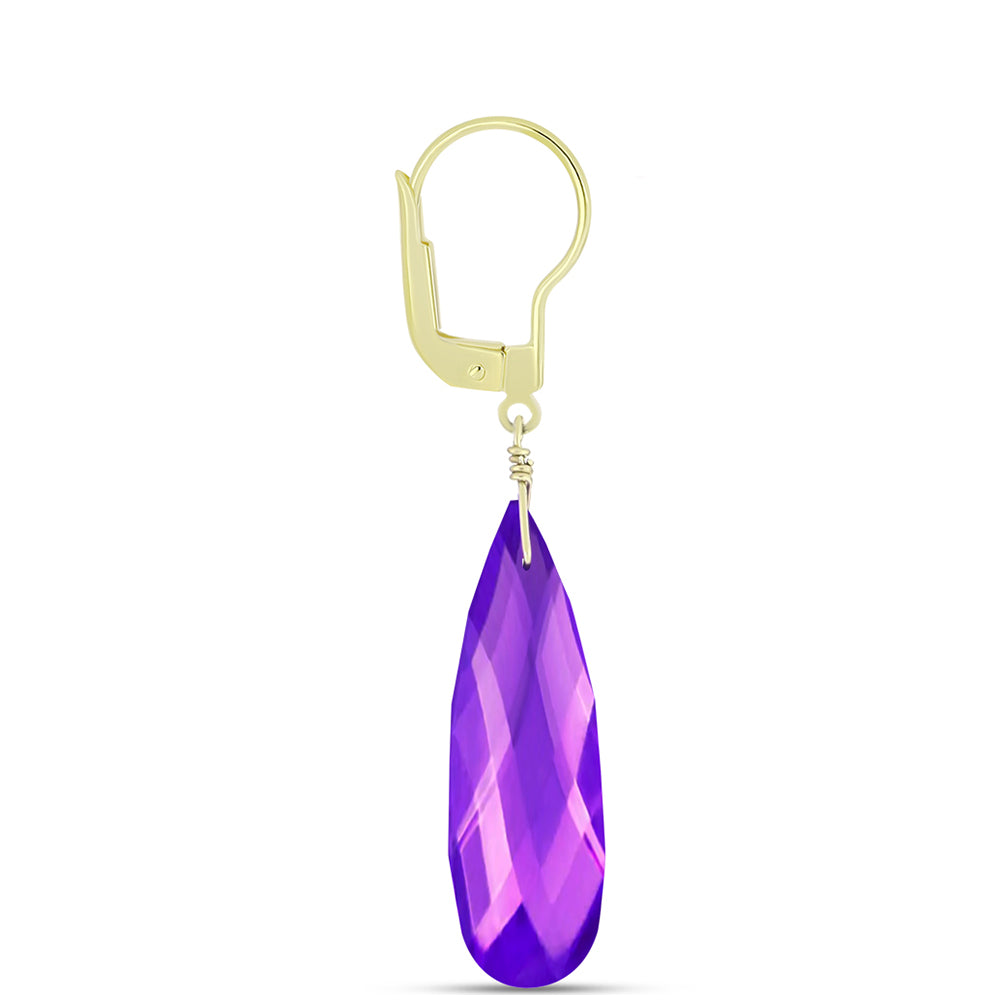 Goldplattierte Silberohrringe mit lila Achat