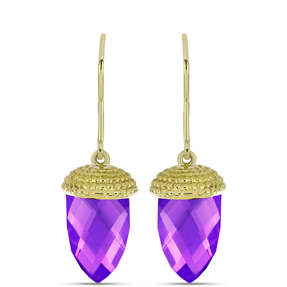 Goldplattierte Silberohrringe mit lila Achat 1 