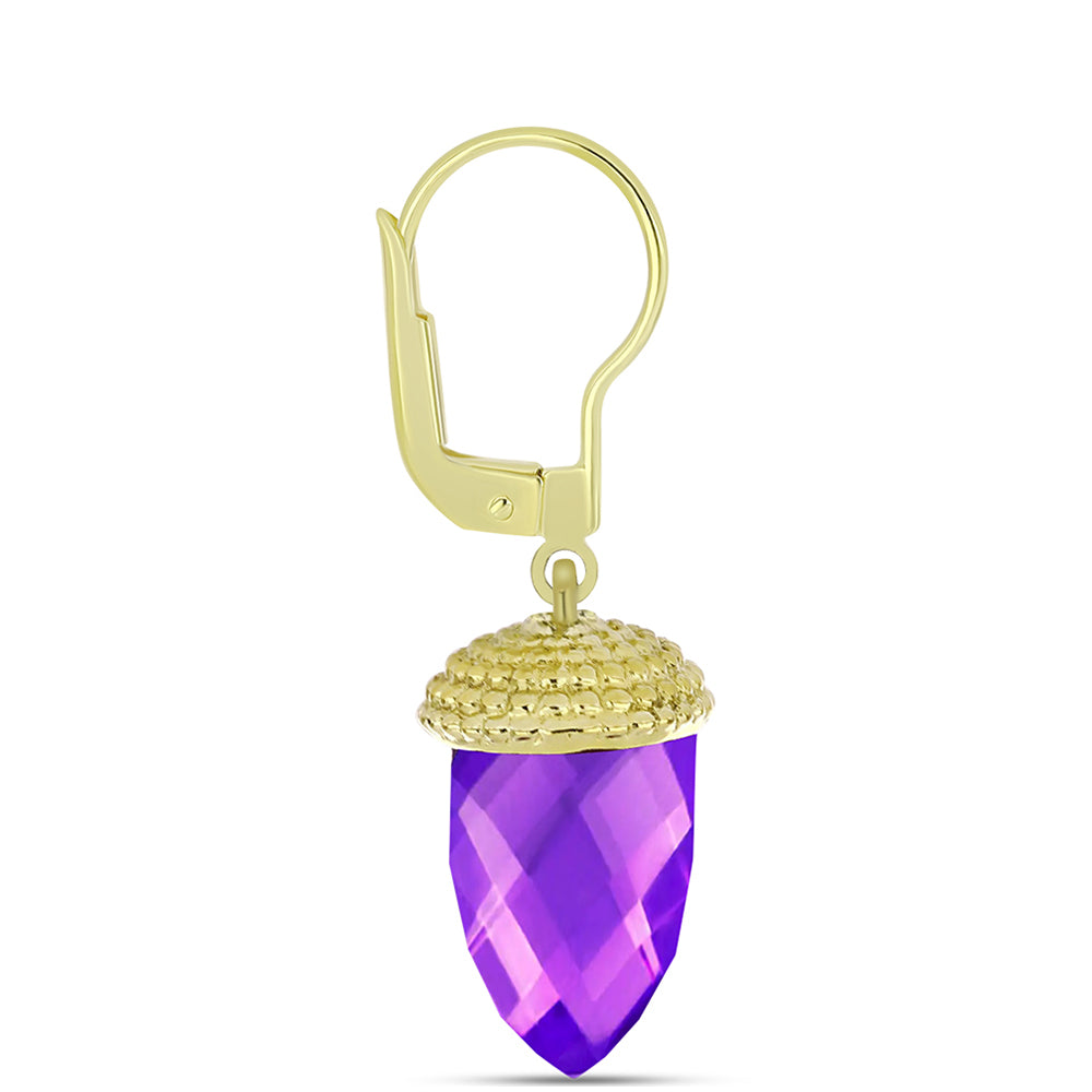 Goldplattierte Silberohrringe mit lila Achat 2 