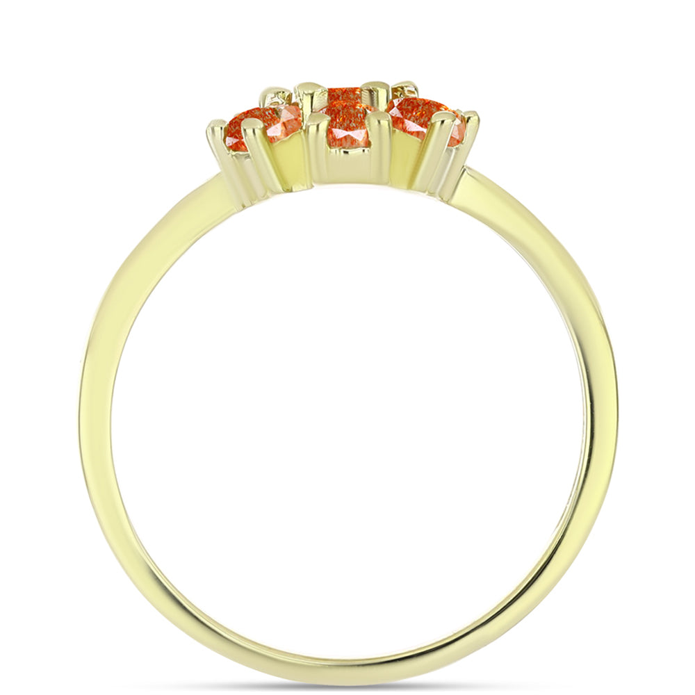 Goldplattierter Silberring mit Sonnenstein aus Oregon 2 