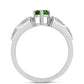Silberring mit Chromdiopsid und weißem Topas