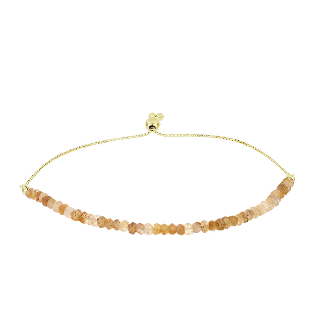 Goldplattiertes Silberarmband mit Sonnenstein aus Oregon 1 