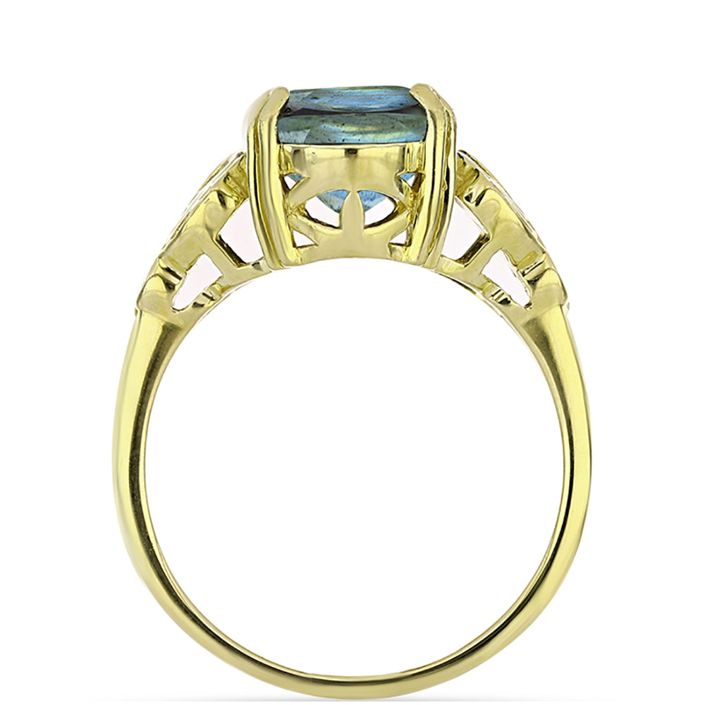 Goldplattierter Silberring mit Labradorit