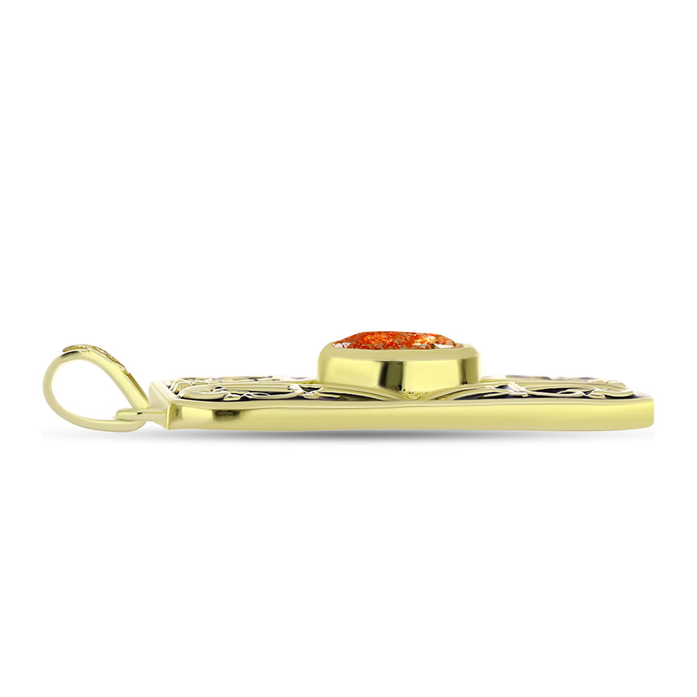 Goldplattierter Silberanhänger mit Sonnenstein aus Oregon 2 