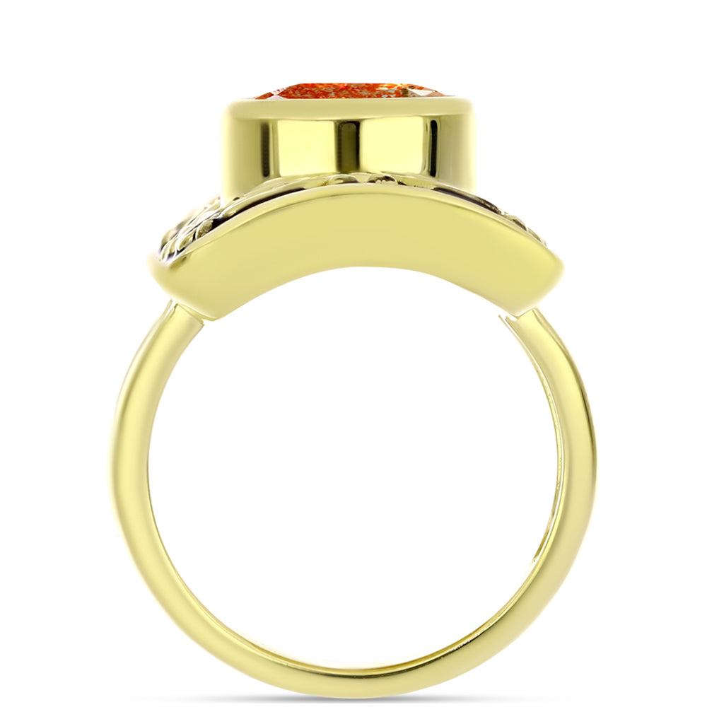 Goldplattierter Silberring mit Sonnenstein aus Oregon 2 