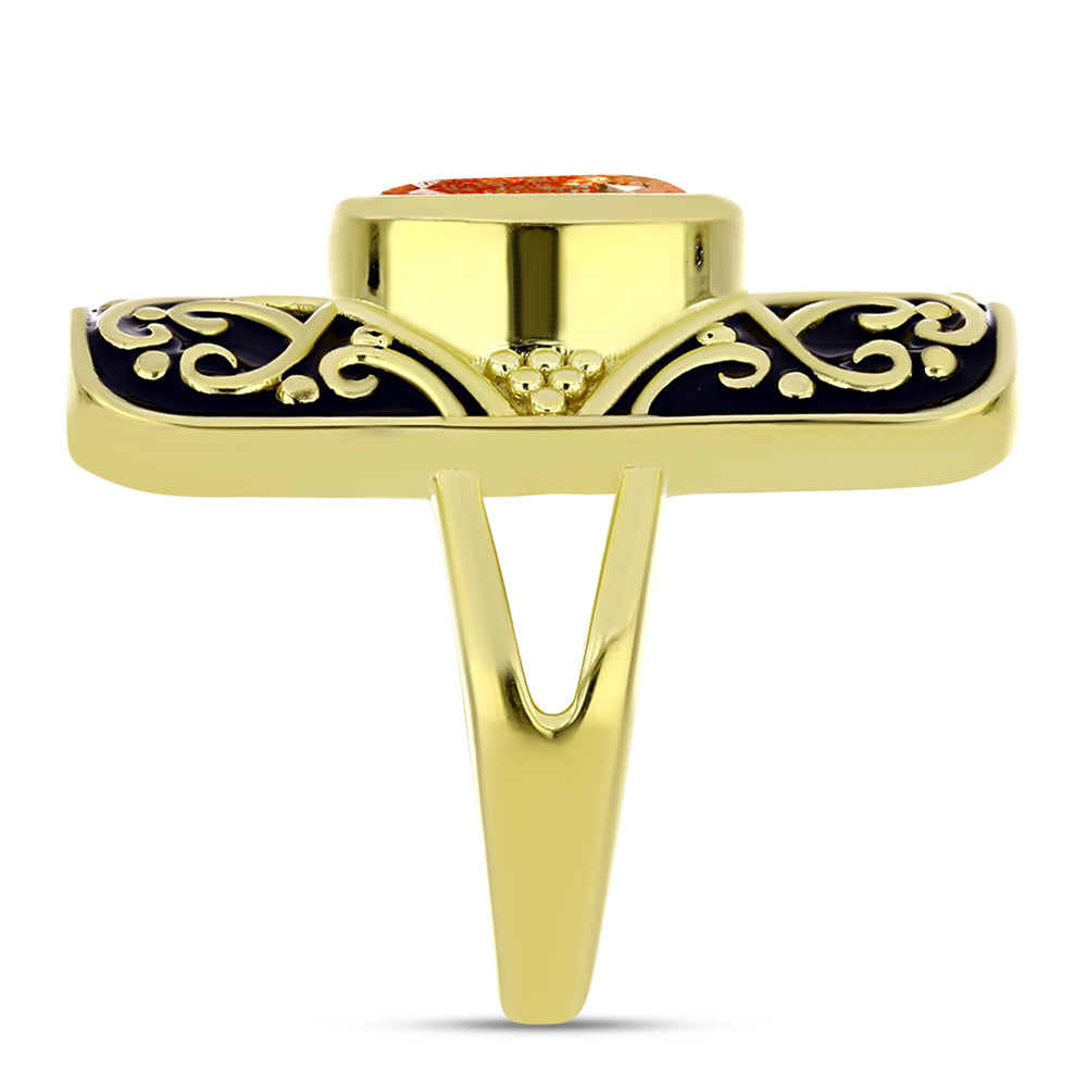 Goldplattierter Silberring mit Sonnenstein aus Oregon