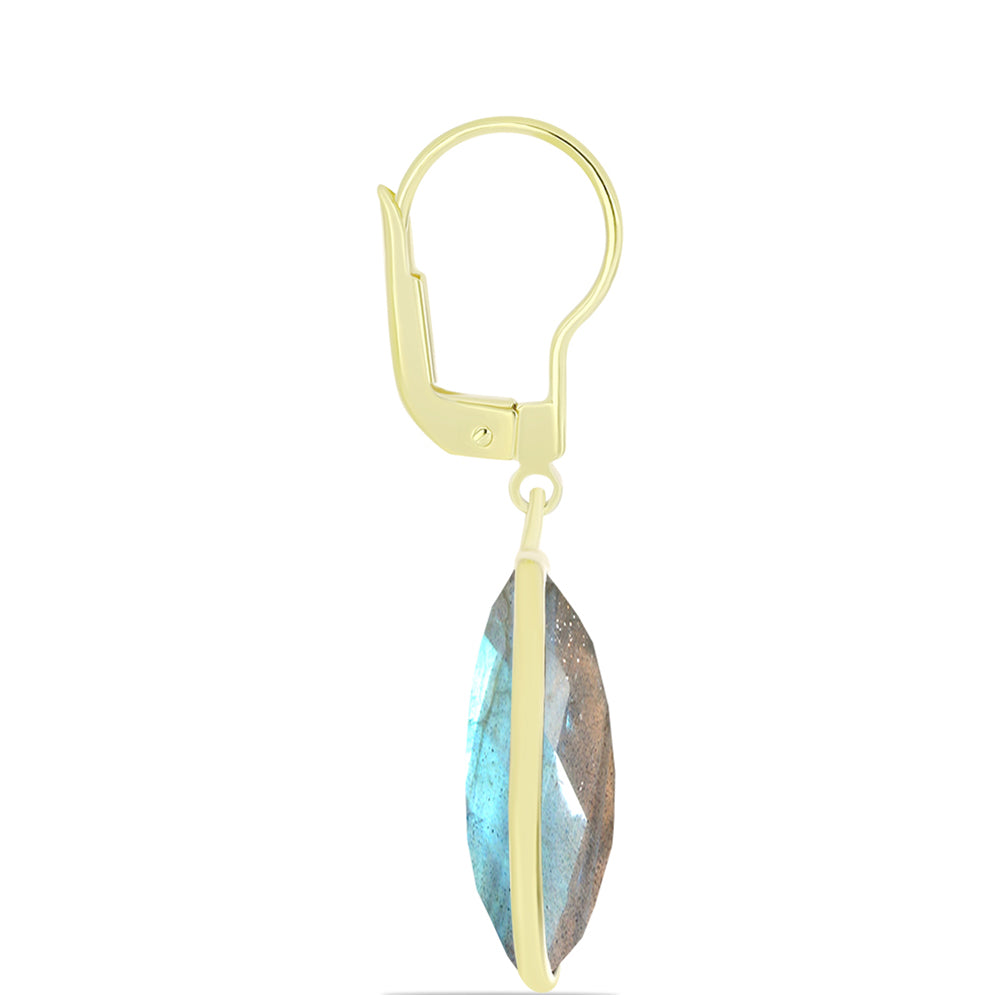 Goldplattierte Silberohrringe mit Labradorit 4 