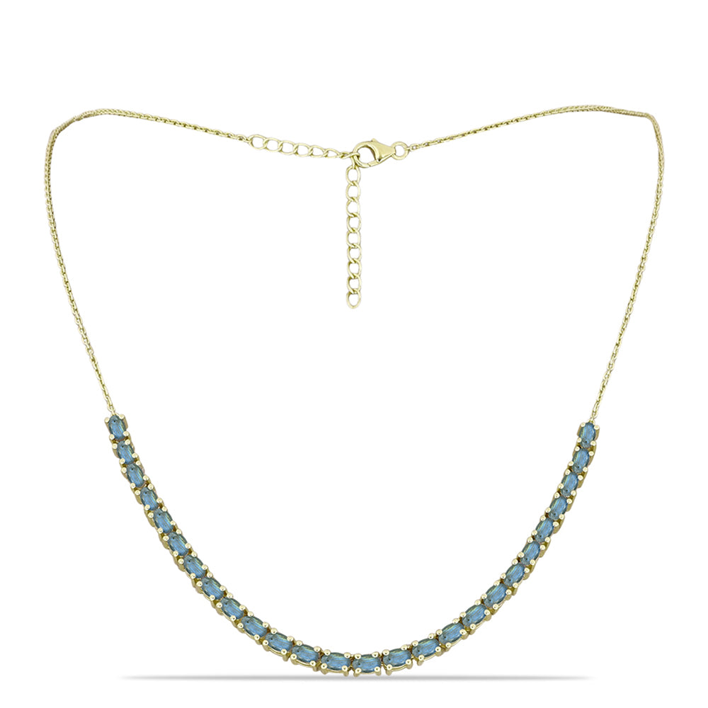 Goldplattierte Silberhalskette mit Labradorit 1 