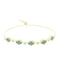 Goldplattiertes Silberarmband mit Labradorit und weißem Topas
