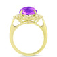 Goldplattierter Silberring mit lila Achat