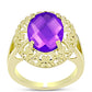 Goldplattierter Silberring mit lila Achat
