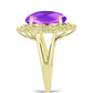 Goldplattierter Silberring mit lila Achat