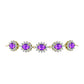Goldplattiertes Silberarmband mit lila Achat und weißem Topas