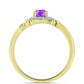 Goldplattierter Silberring mit lila Achat und weißem Topas