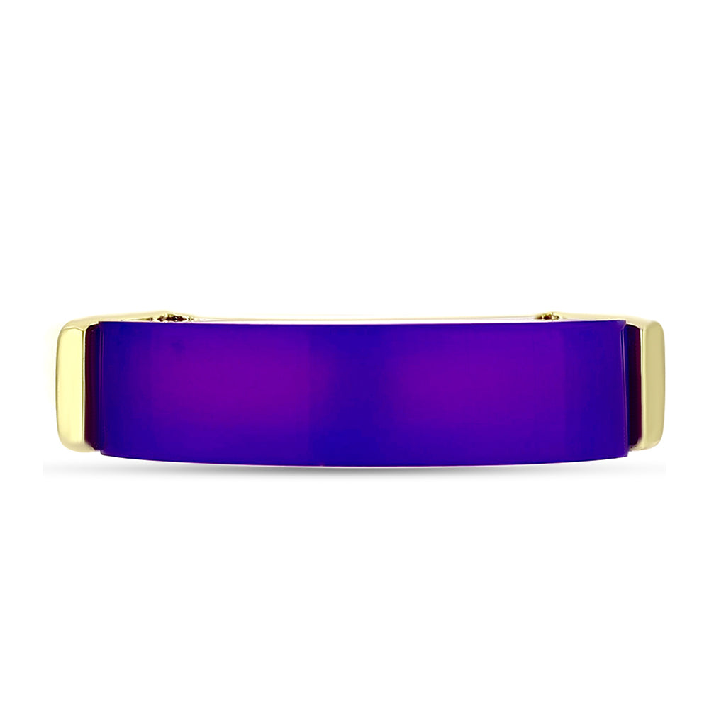 Goldplattierter Silberring mit lila Achat 2 