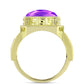 Goldplattierter Silberring mit lila Achat