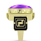 Goldplattierter Silberring mit lila Achat