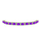 Goldplattiertes Silberarmband mit lila Achat und weißem Topas