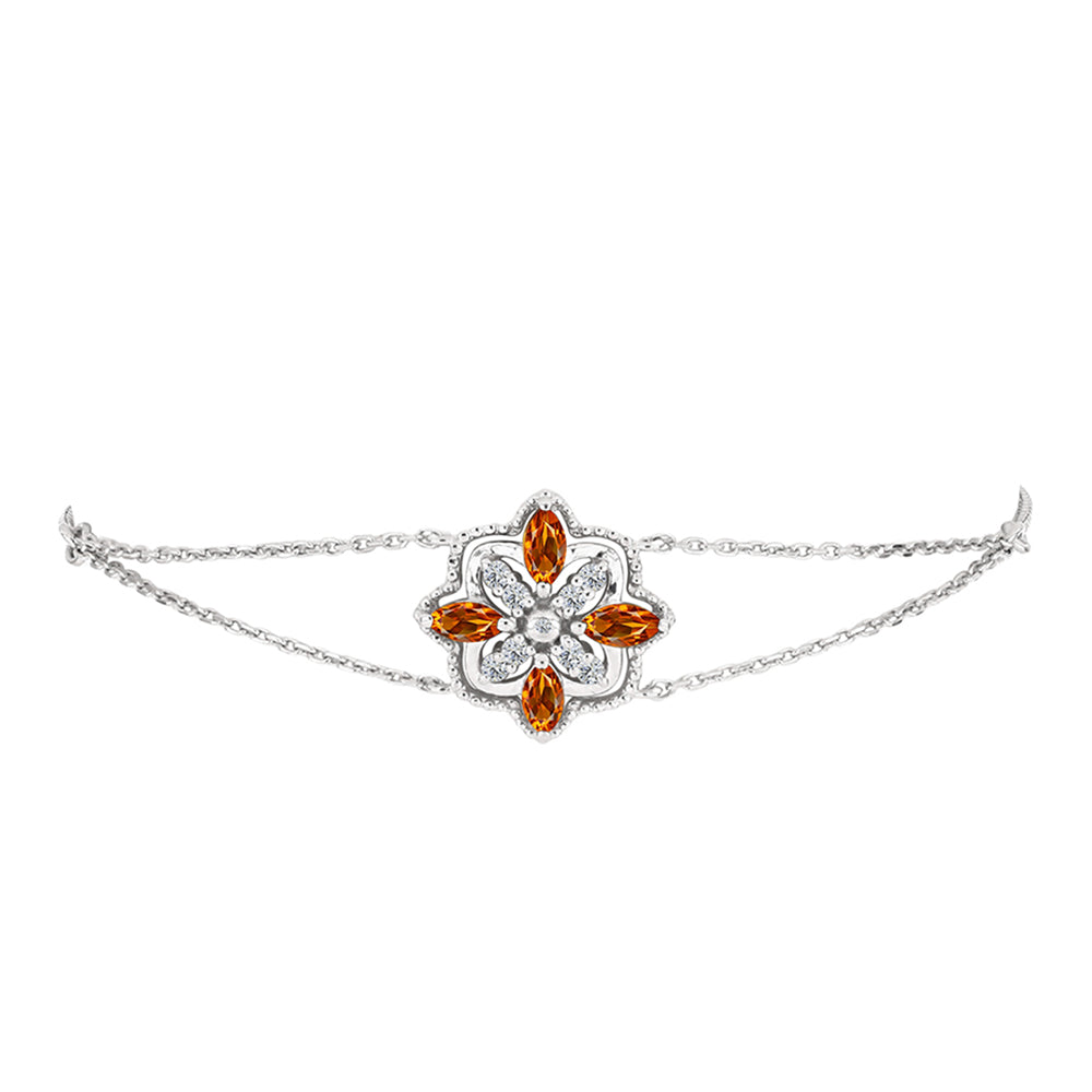 Silberarmband mit Citrin aus Madeira und weißem Topas 2 