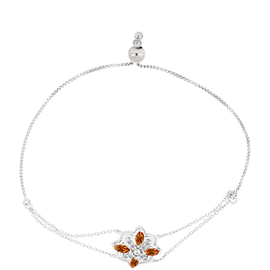 Silberarmband mit Citrin aus Madeira und weißem Topas
