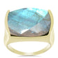 Goldplattierter Silberring mit Labradorit