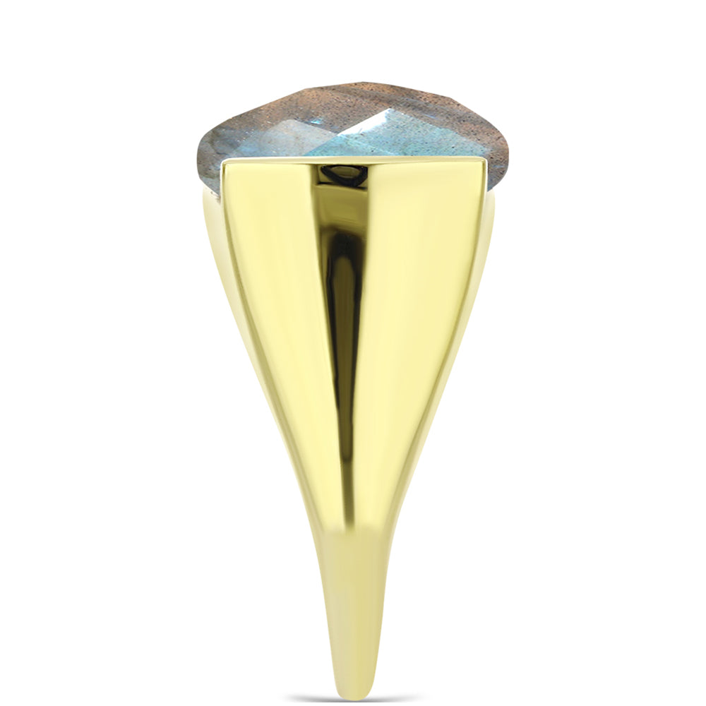 Goldplattierter Silberring mit Labradorit 4 